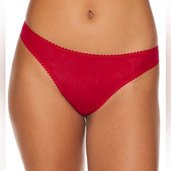 On Gossamer NWT Hip G Mesh Thong in Salsa Red Size S/XS - Picture 1 of 11